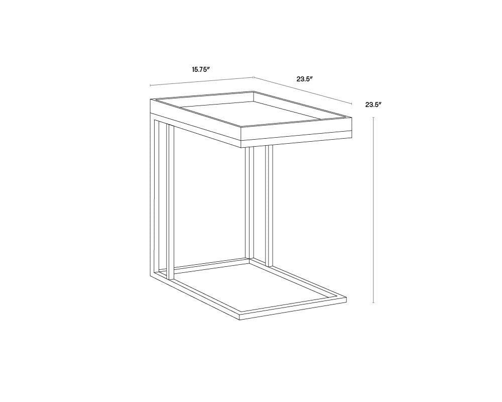 Arden C-Shaped Side Table - Black - Charcoal Grey