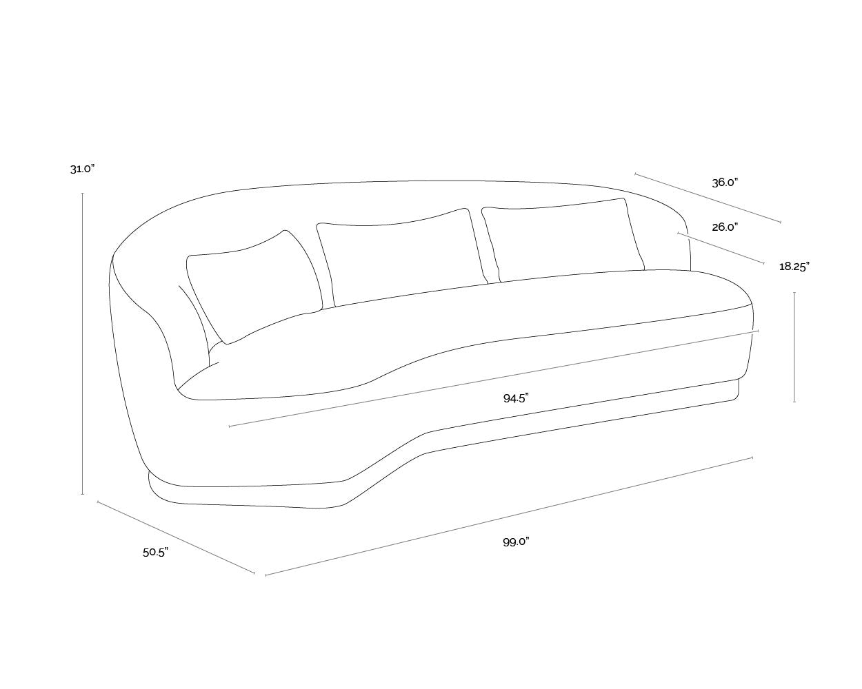 Soraya Sofa - Dove Cream