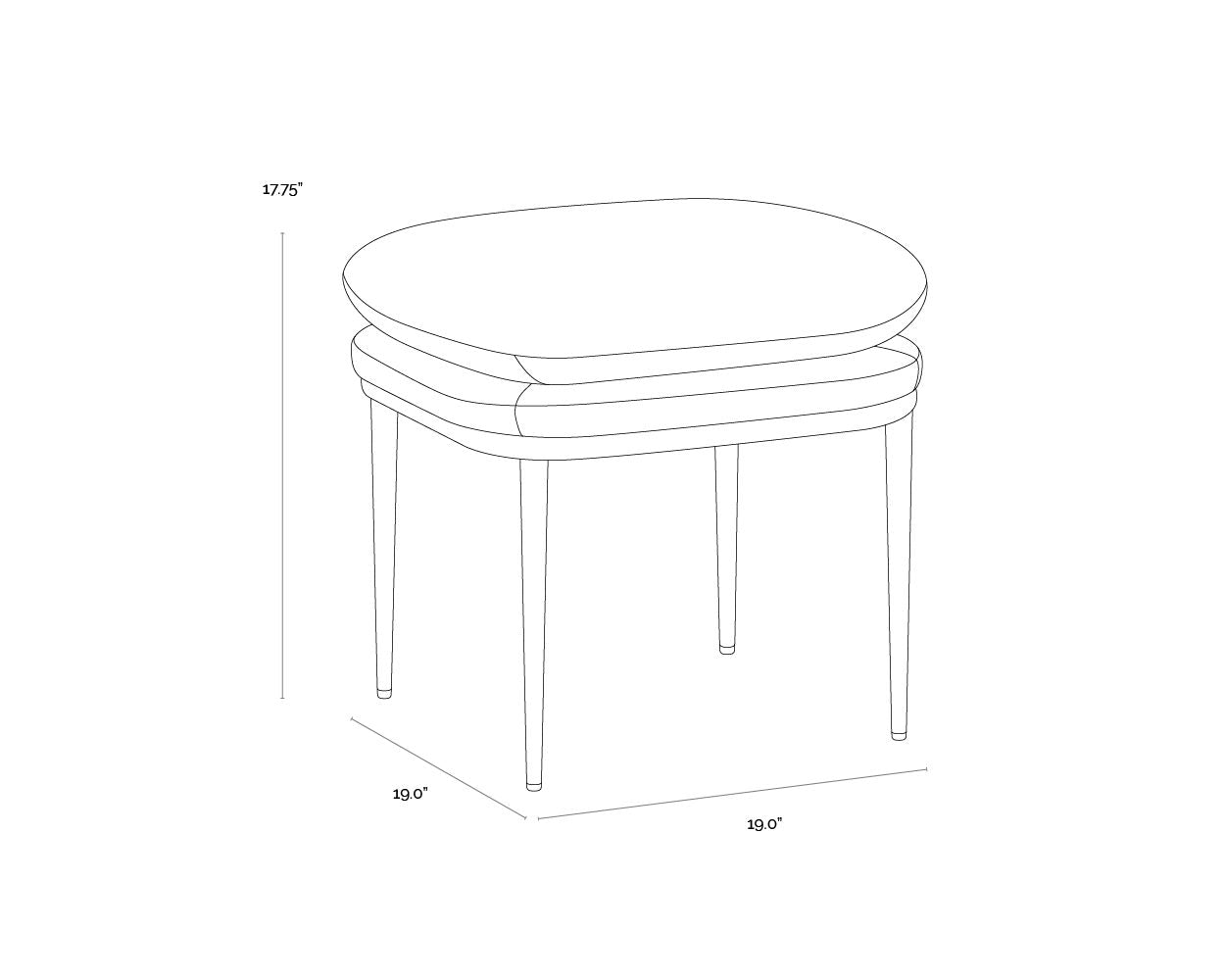 Koffi Stool - Dark Bronze - Chacha Cream / Meg Taupe