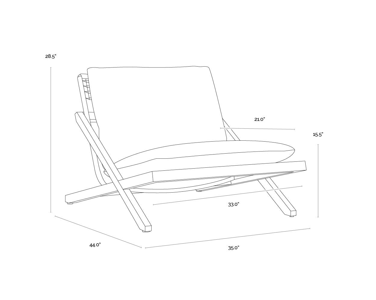 Bari Lounge Chair - Natural - Stinson White