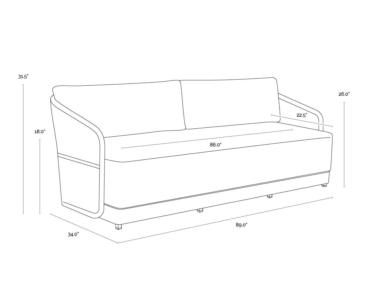 Allariz Sofa - Greige - Stinson White