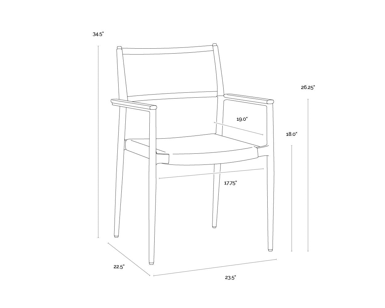 Nava Stackable Dining Armchair - Black