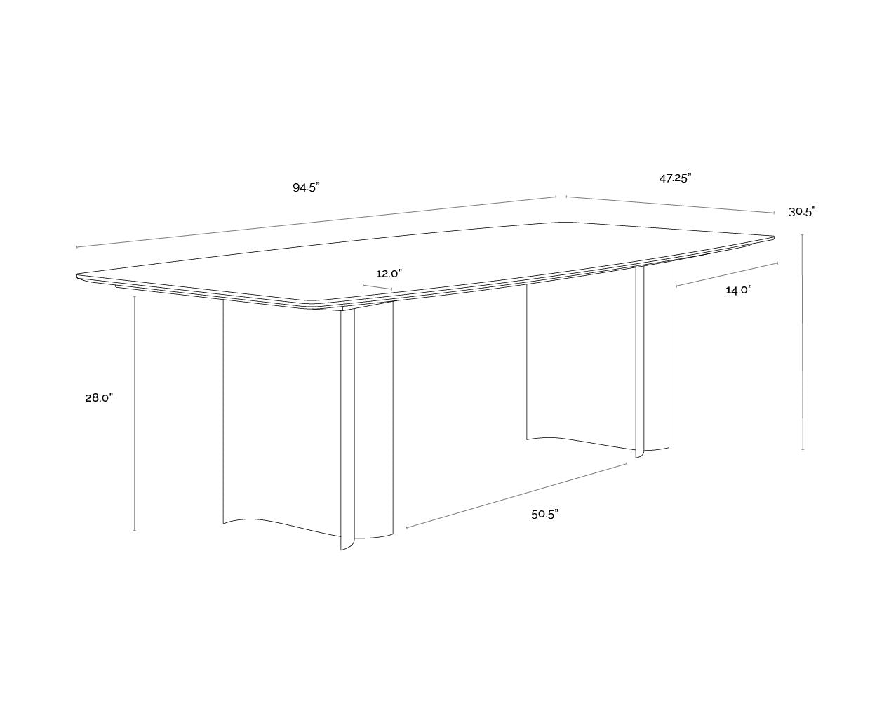 Astara Dining Table - 94.5"