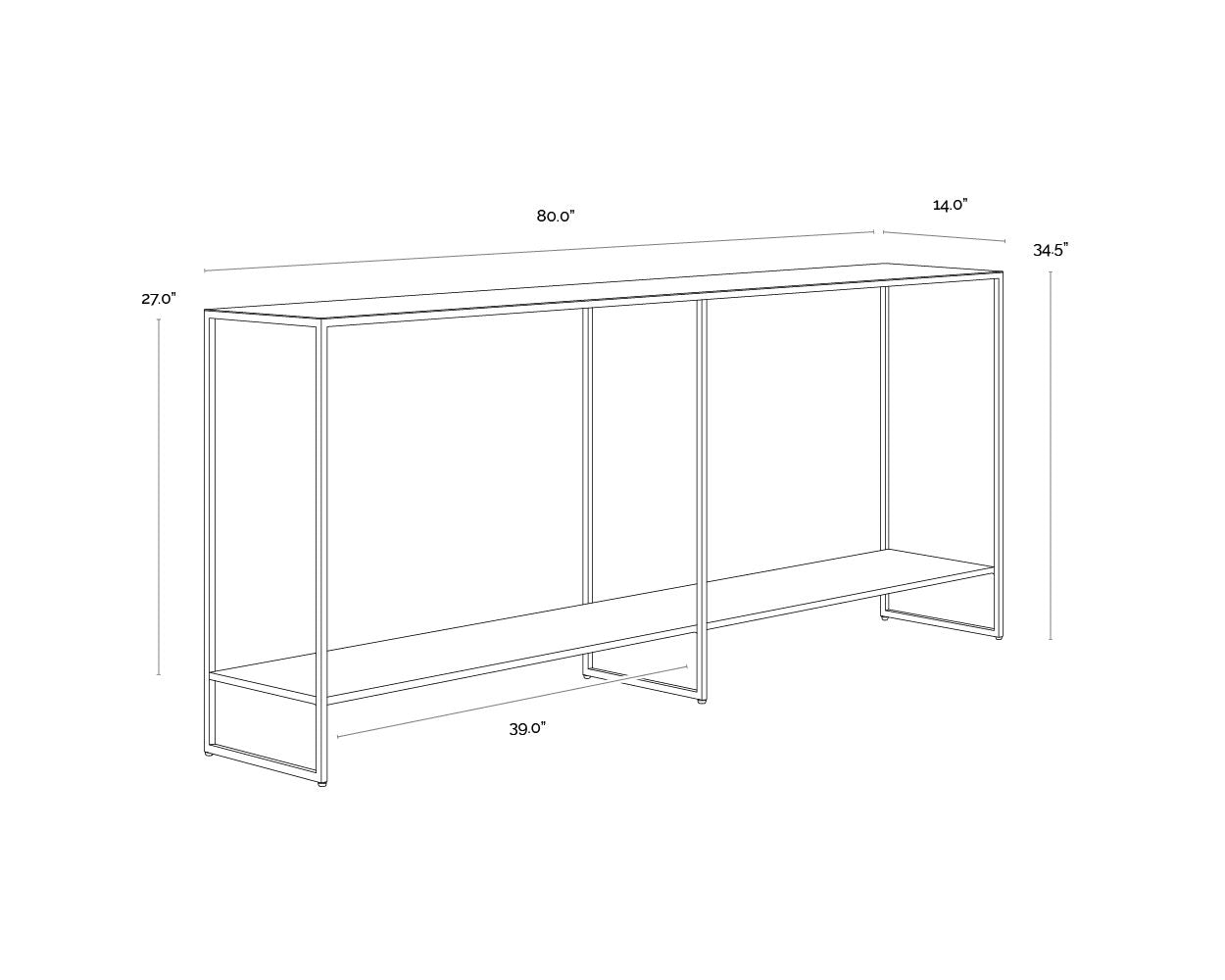 Eiffel Console Table - Black