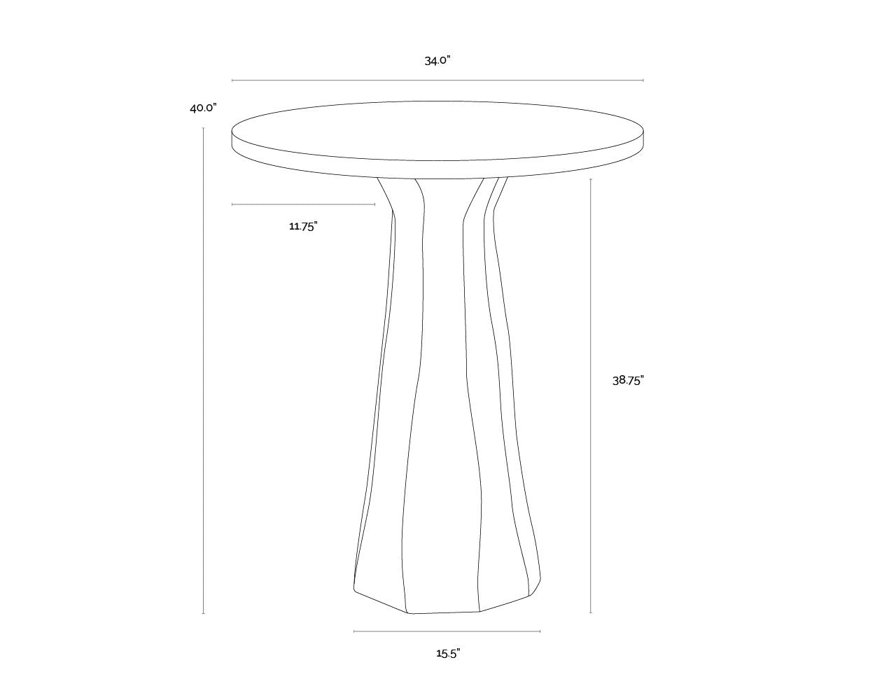 Kliff Bar Table - Travertine Look - Natural