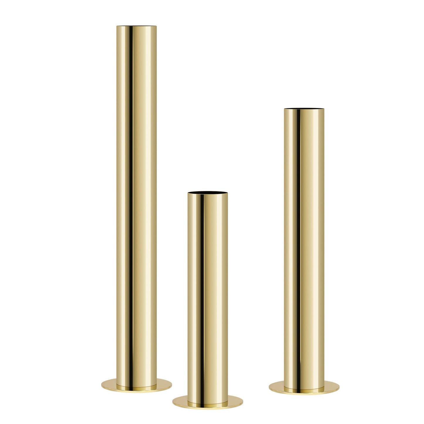 Stainless Steel 3 Piece Pipe Vase Set - Gold