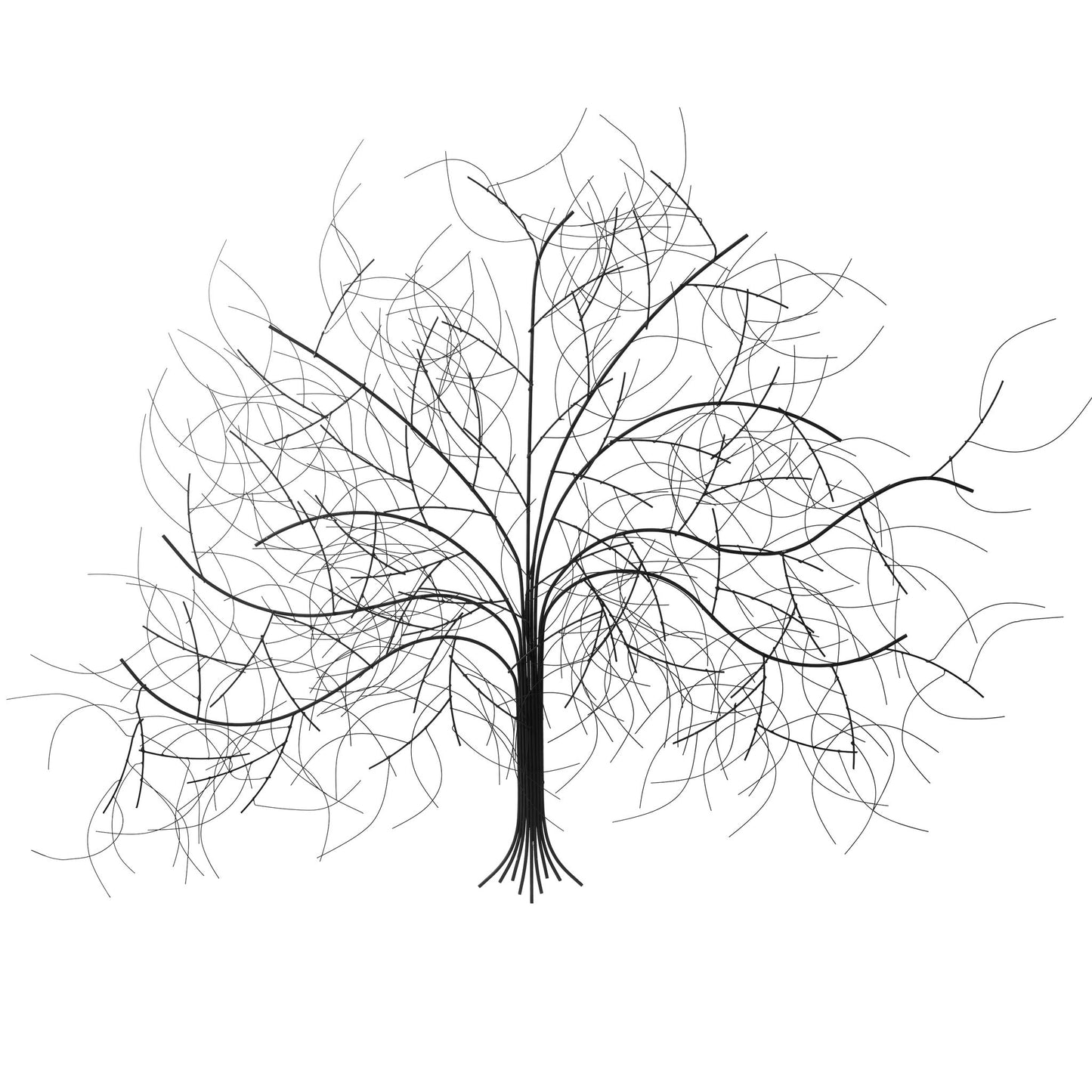 Tree Silhouette 35 x 30 Inch Metal Wall Decor