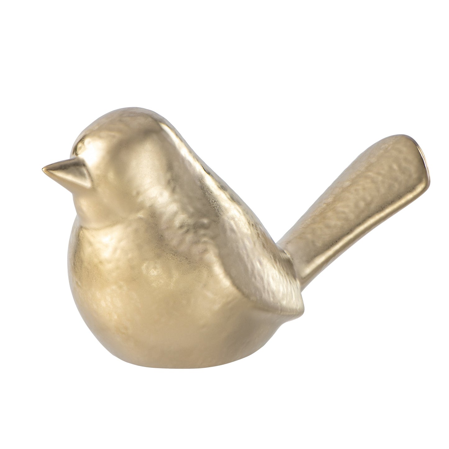 Lilo Gold Dimpled Ceramic Bird Decor Sculpture
