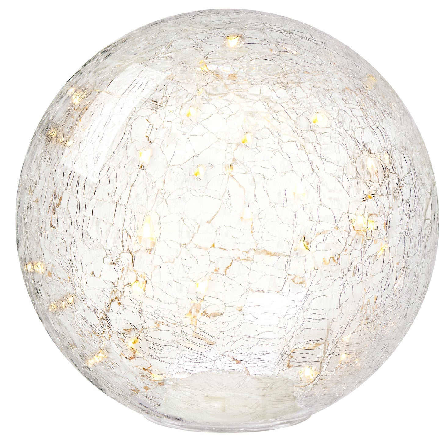 Globe Crackle Glass LED Decor Light - 8 Inch