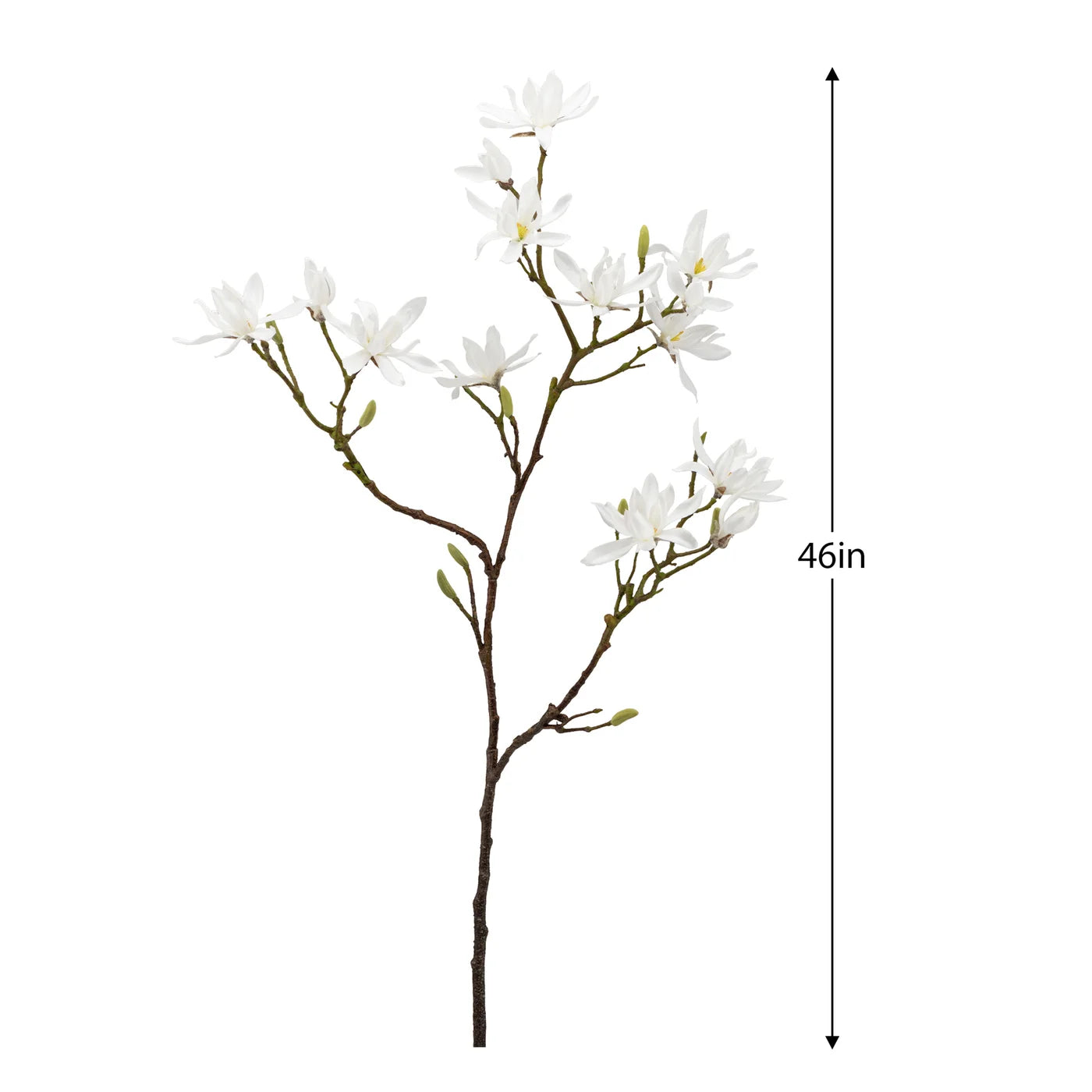Japanese Magnolia 46 Inch Length Faux Multi Bloom Spray Stem - White
