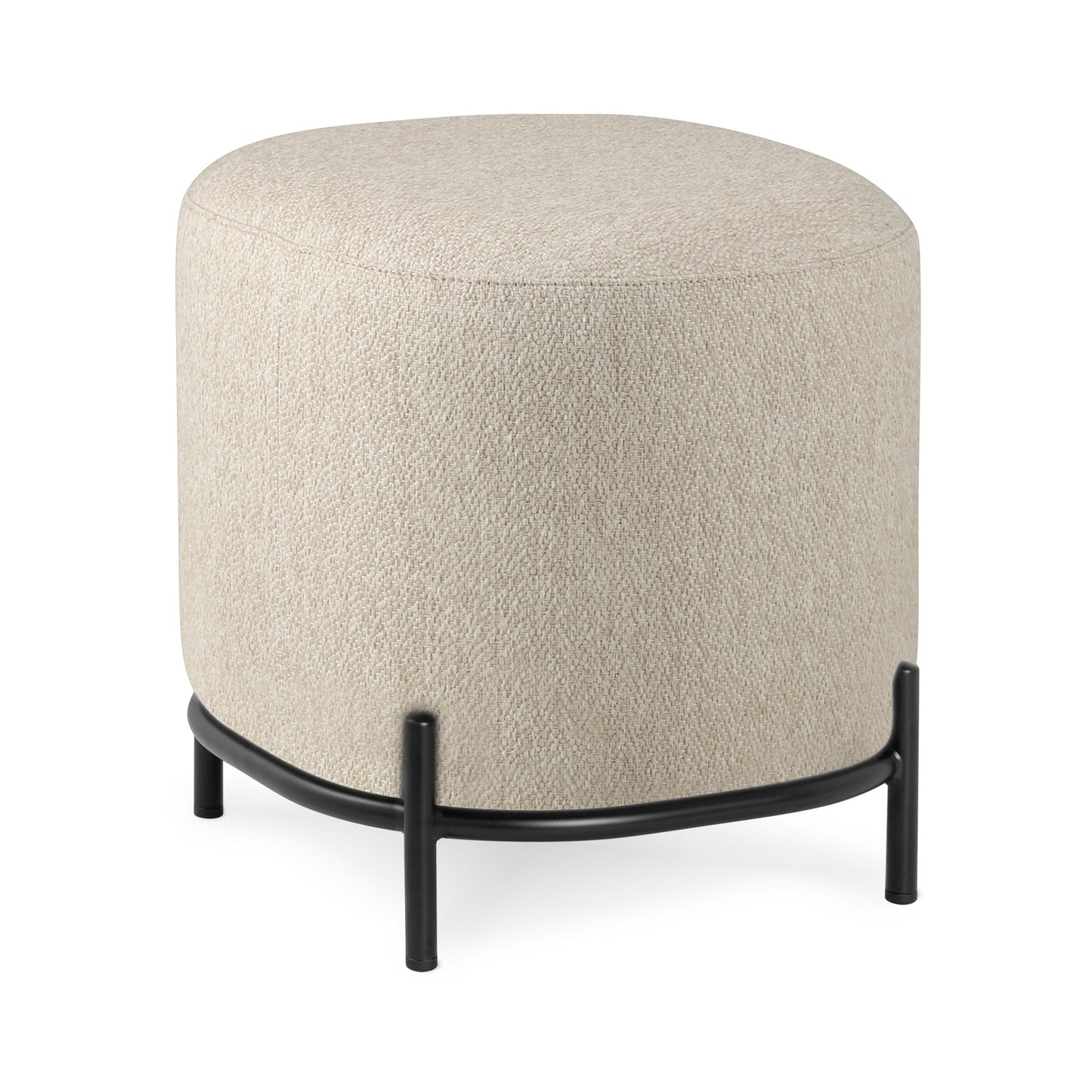 Pender Pin Leg Ashton Weave Upholstery Ottoman Stool - Oatmeal Cream (17 x 18 Inches)