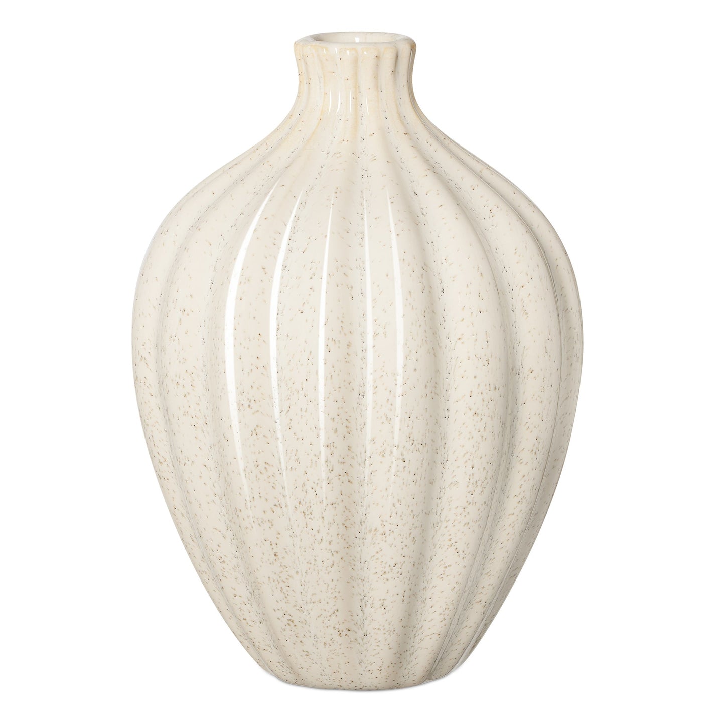 Allium Gourd Reactive White Glaze Ceramic Vase - 6 Inch Tall