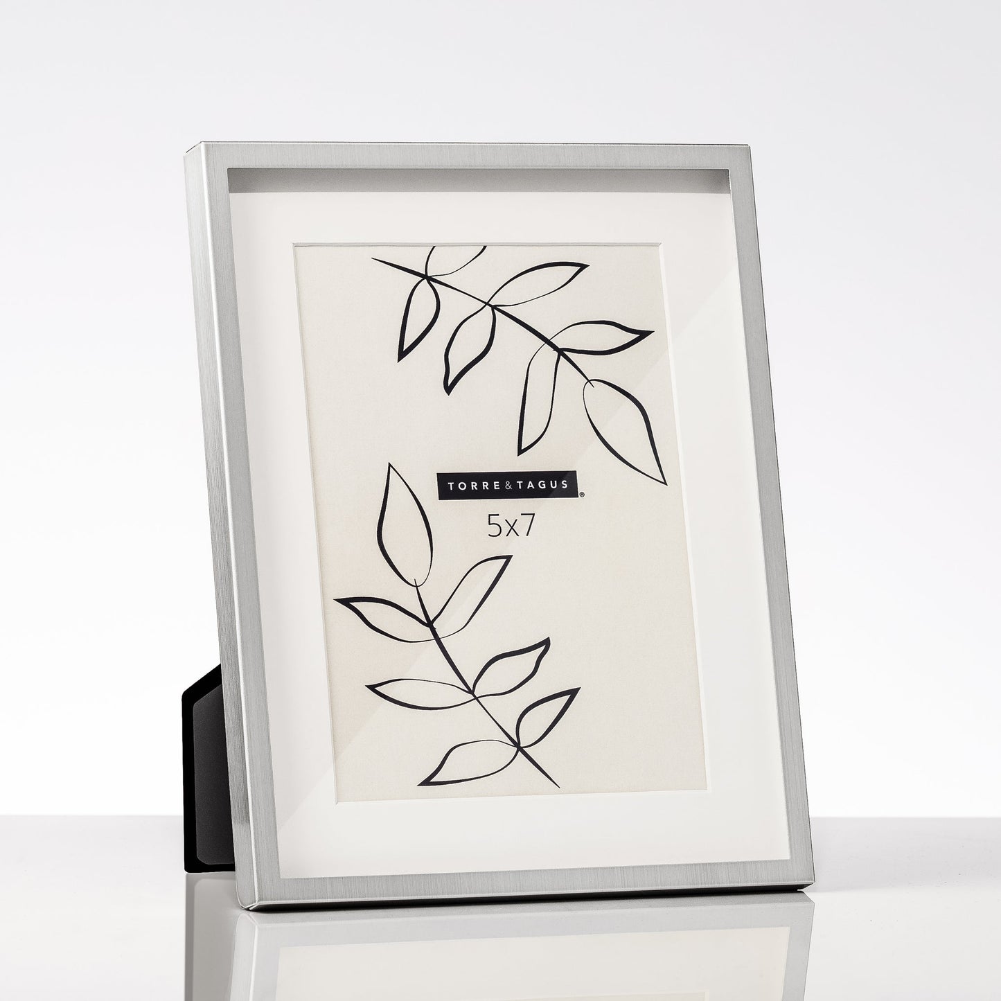 Satin Brushed Shadow Box 5x7 Inch Metal Photo Frame - Silver