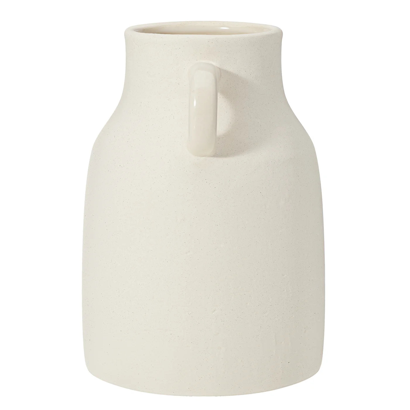 Rustic Carafe 8 Inch Tall Ceramic Handle Vase