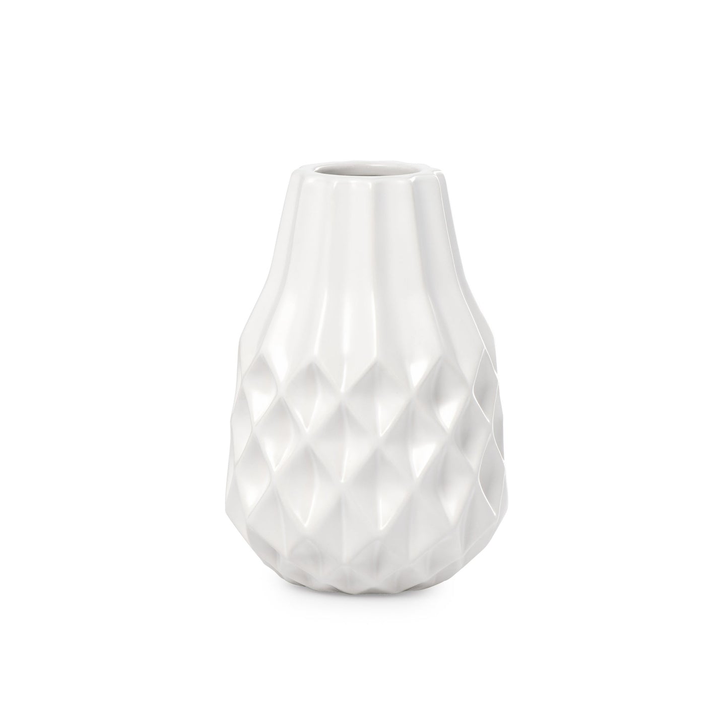 Pina Ceramic 7.5 Inch Tall Bulb Vase - Matte White