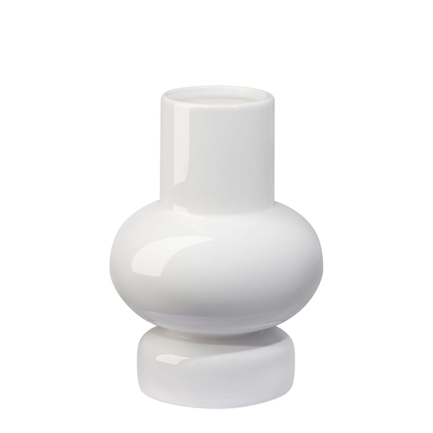 Sintra Single Bulb 8 Inch Tall Ceramic Vase - Shiny White