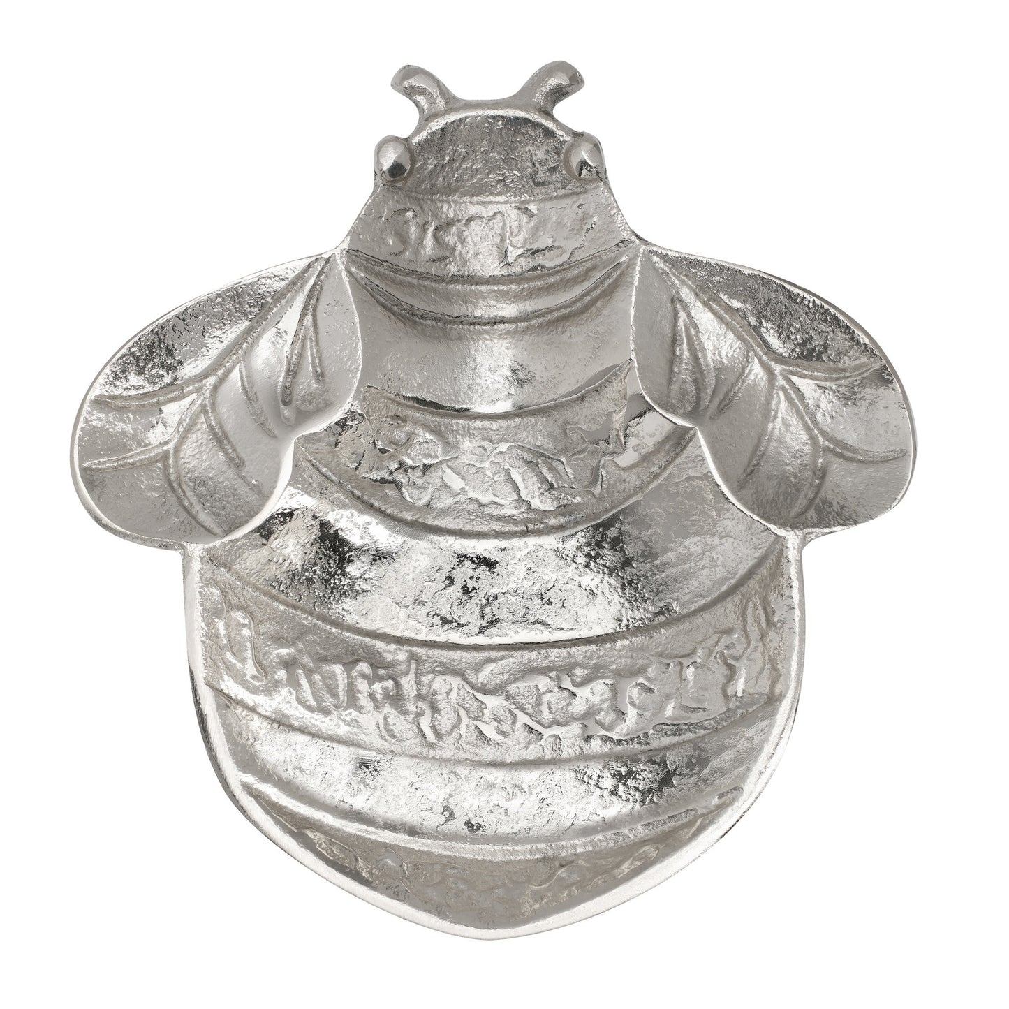 Bee 7 Inch Aluminum Decor Dish - Silver