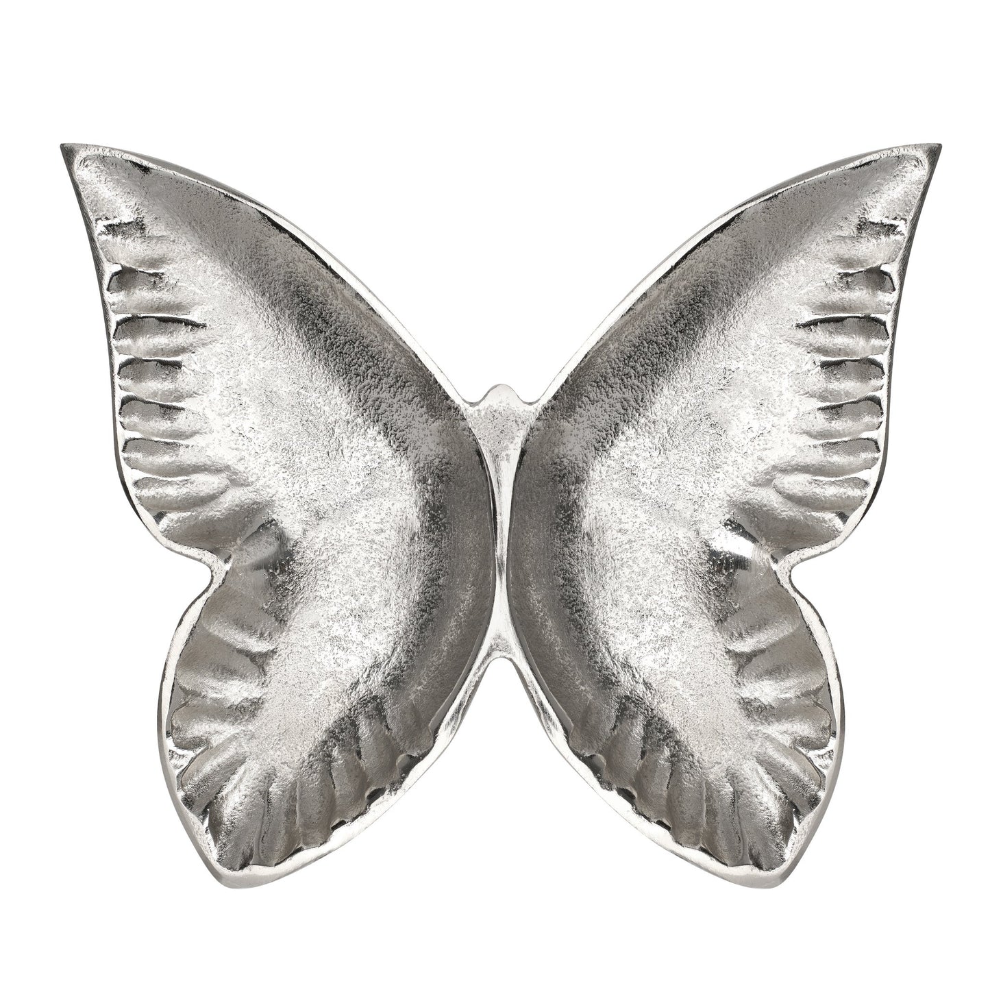 Butterfly 7x8 Inch Aluminum Decor Dish - Silver