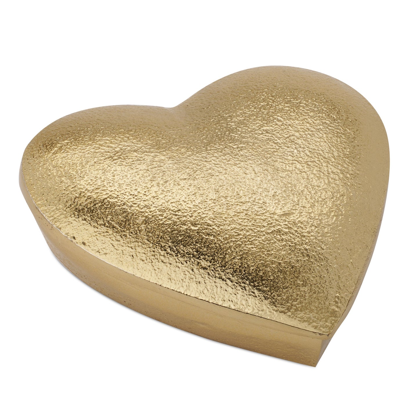 Gold Heart Nickel Plated 5 Inch Aluminum Keepsake Box