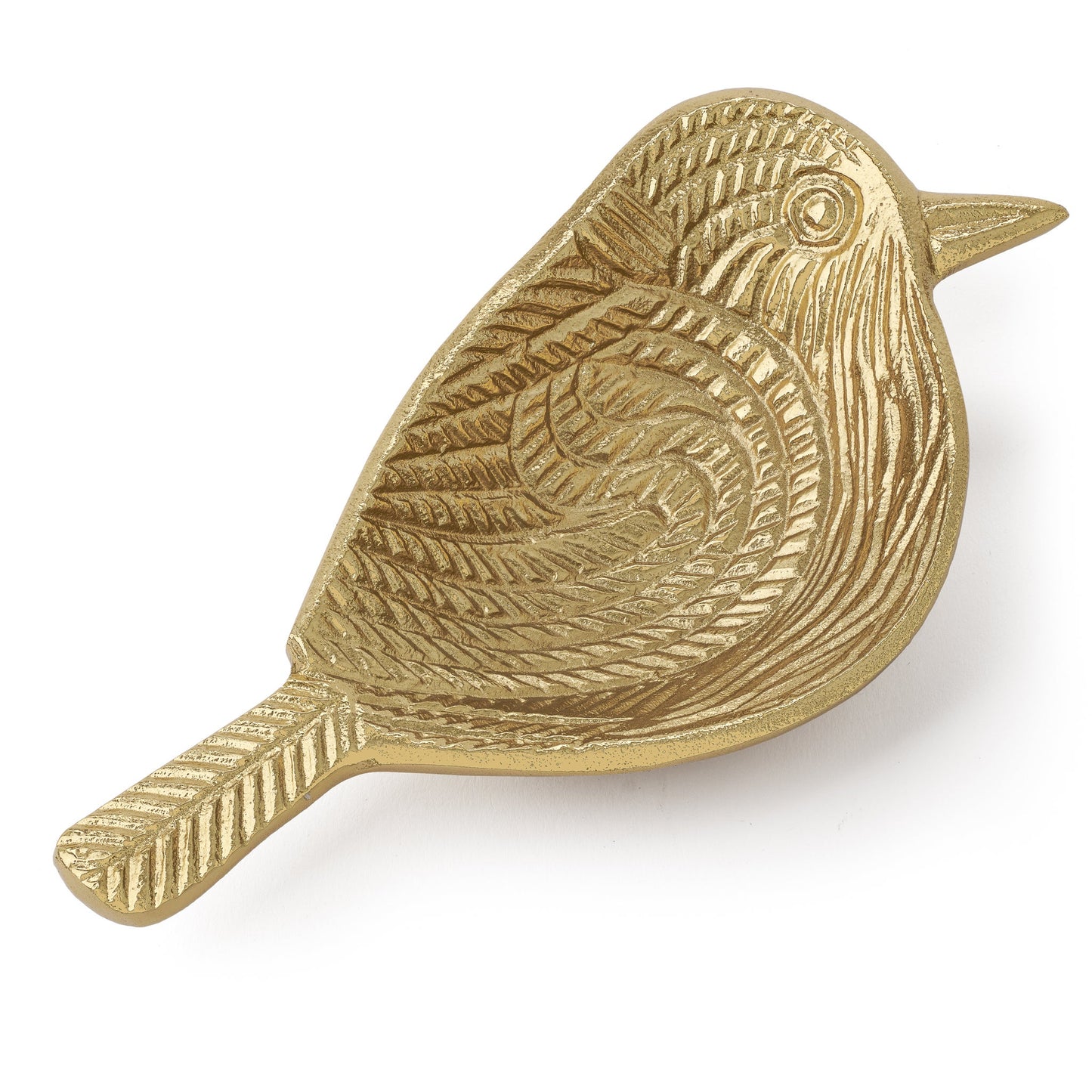 Bird Gold Nickel Plated Aluminum 8 Inch Length Decor Dish