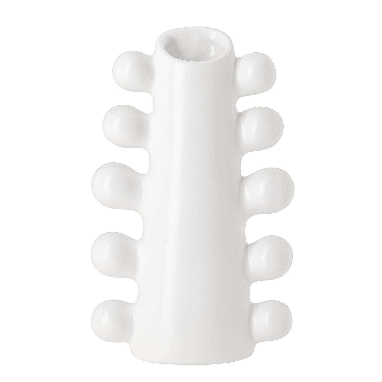Modern Tree 9.75 Inch Tall Ceramic Vase - Matte White