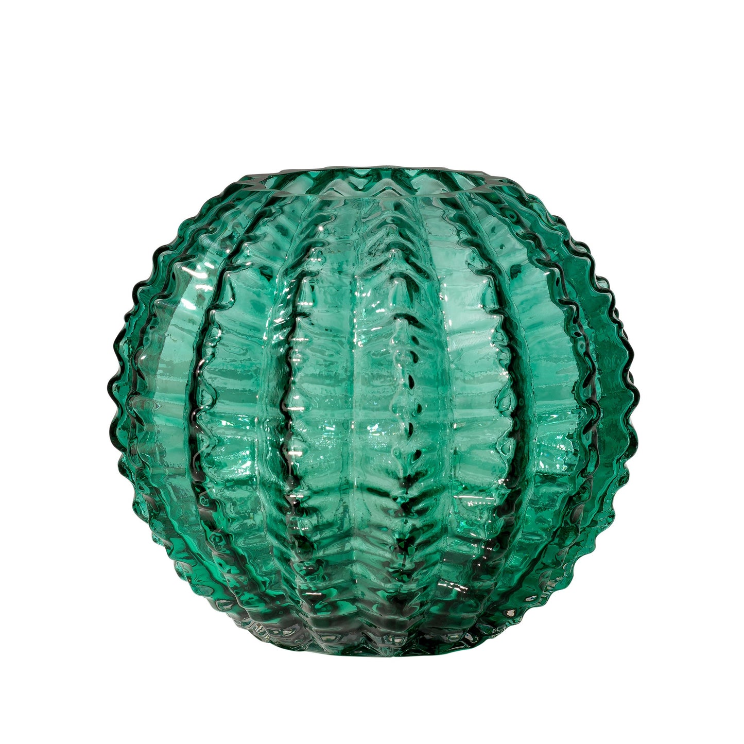 Sonara Cactus 6 Inch Tall Glass Ball Vase - Green