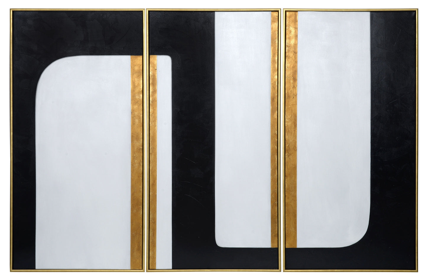 The Path (Set Of 3) - 30" X 60" - Gold Floater Frame