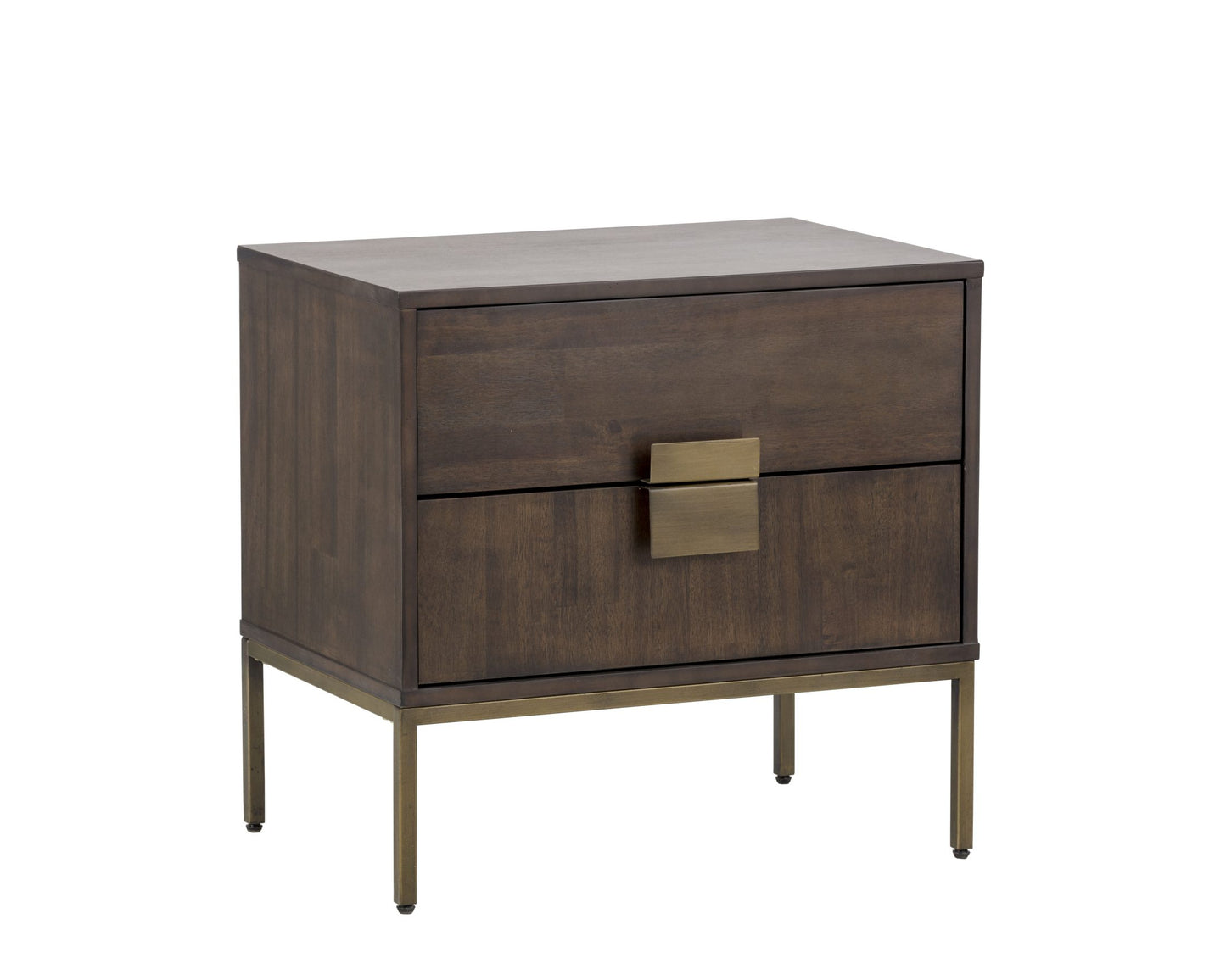 Jade Nightstand - Antique Brass - Dark Mango