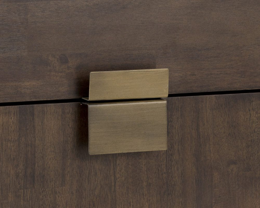 Jade Nightstand - Antique Brass - Dark Mango
