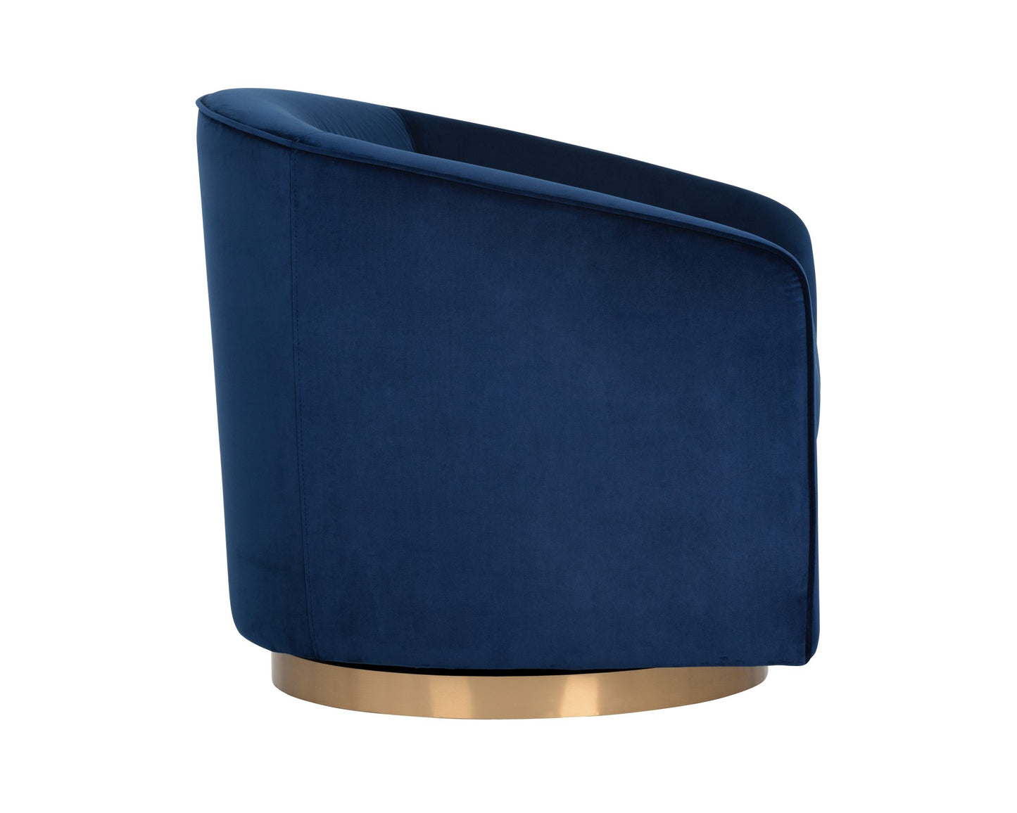 Hazel Swivel Lounge Chair - Gold - Navy Blue Sky