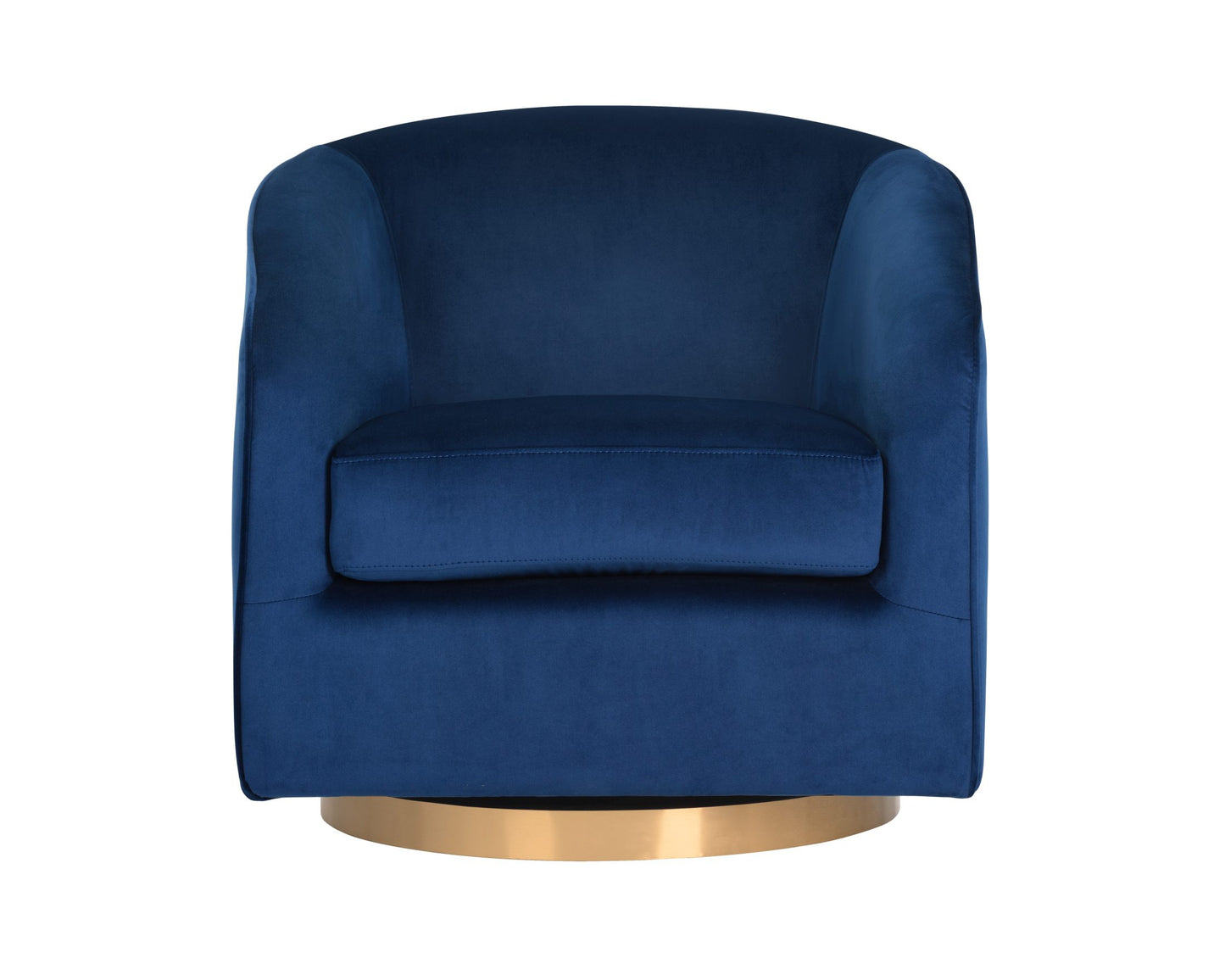 Hazel Swivel Lounge Chair - Gold - Navy Blue Sky