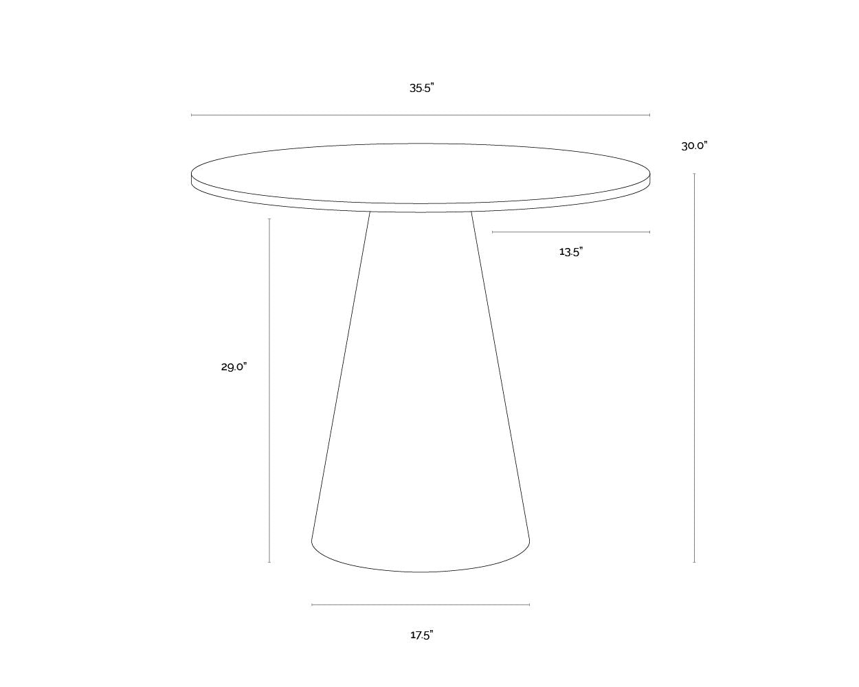 Damon Bistro Table - Gold - 35.5"