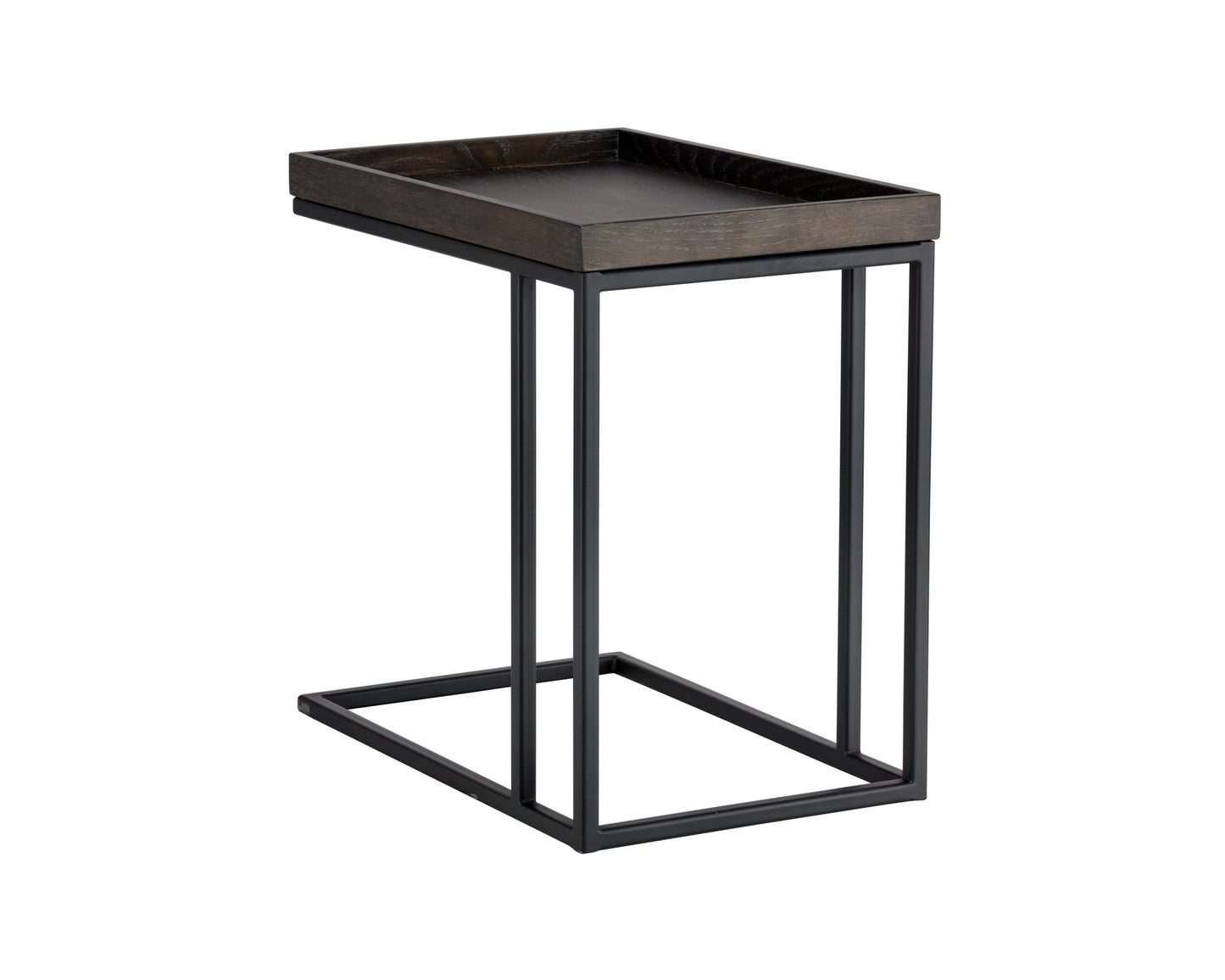 Arden C-Shaped Side Table - Black - Charcoal Grey