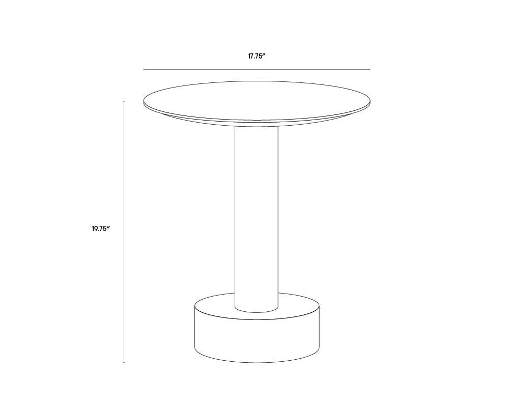 Monaco End Table - Gold - Grey Marble / Charcoal Grey