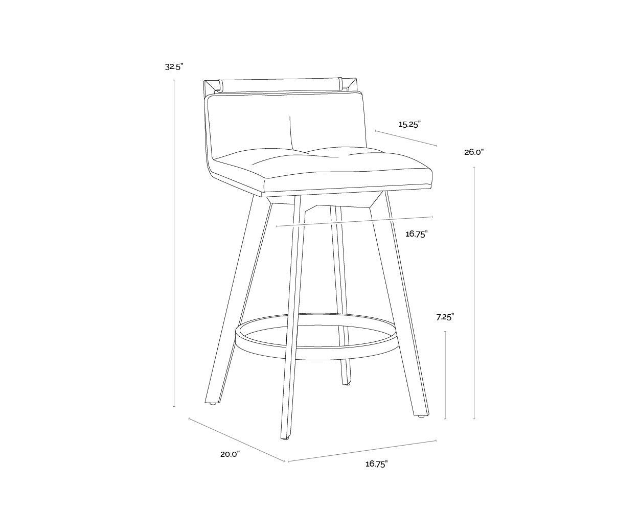 Arizona Swivel Counter Stool - Castillo Cream