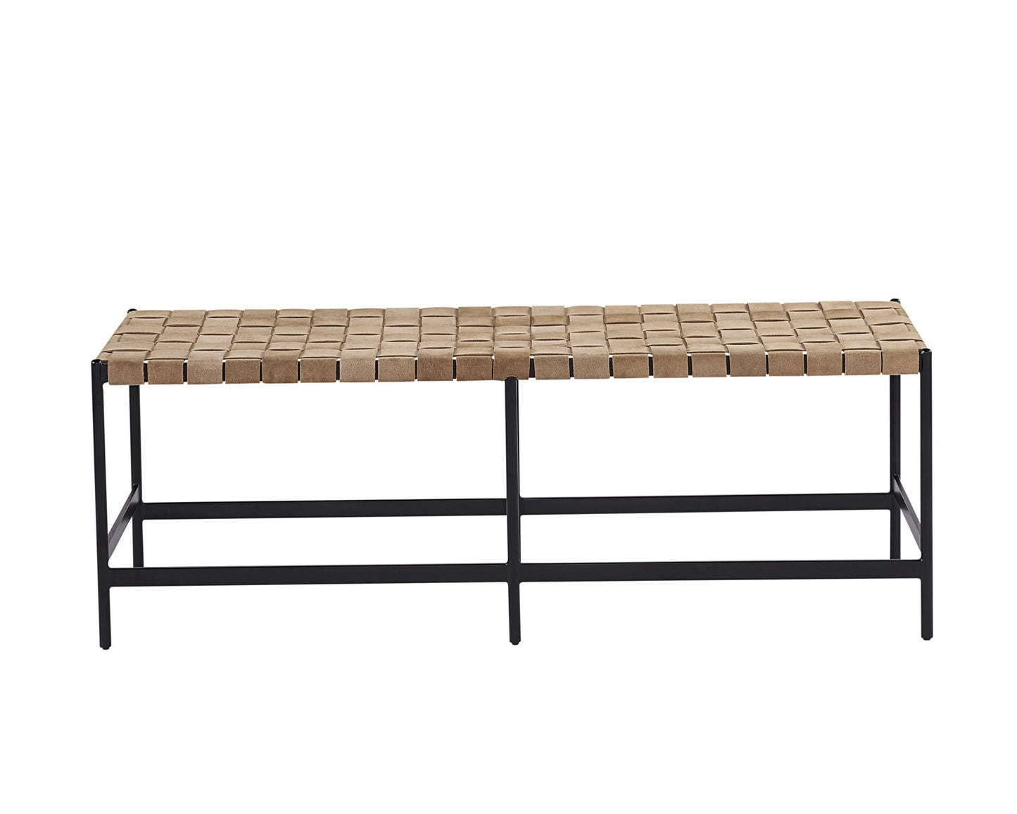 Omari Bench - Suede Light Tan Leather