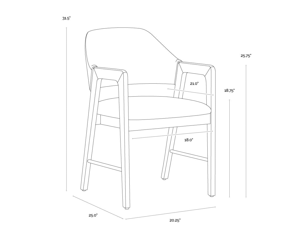 Milton Dining Armchair - Smoke Acacia - Bravo Cream