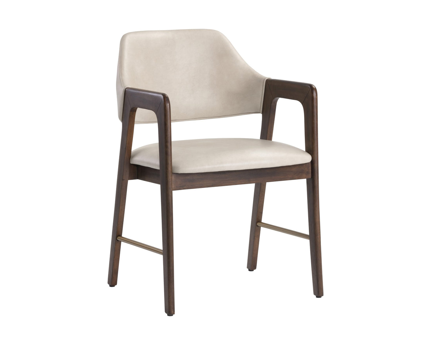 Milton Dining Armchair - Smoke Acacia - Bravo Cream