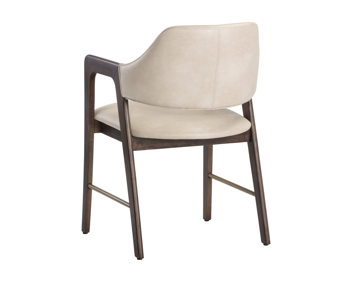Milton Dining Armchair - Smoke Acacia - Bravo Cream