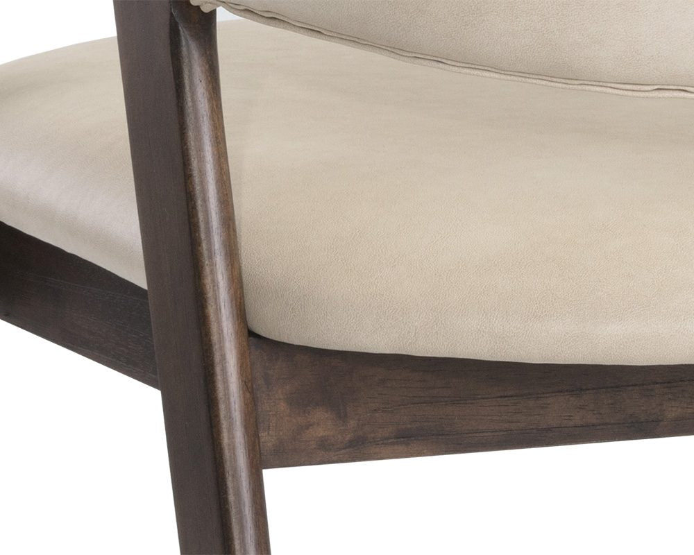 Milton Dining Armchair - Smoke Acacia - Bravo Cream
