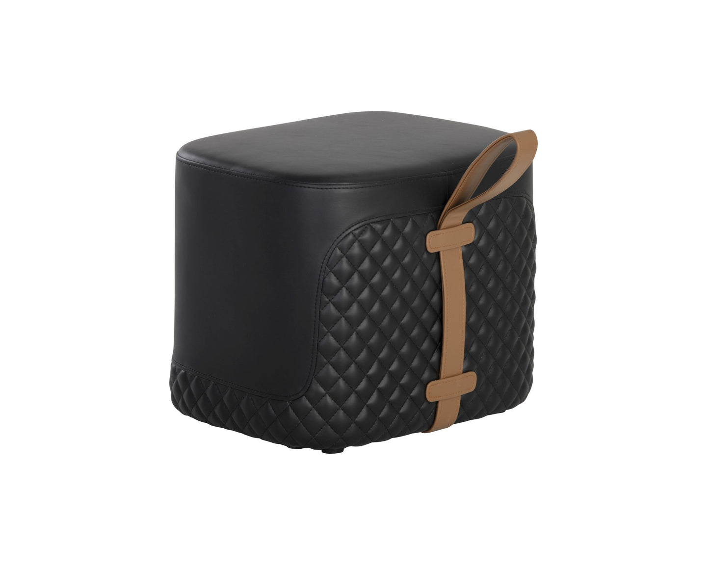 Axio Ottoman - Napa Black / Napa Cognac