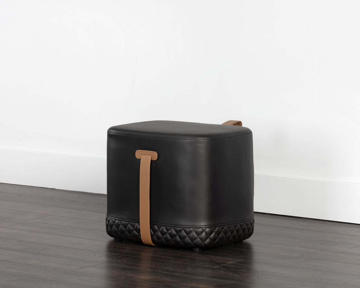 Axio Ottoman - Napa Black / Napa Cognac