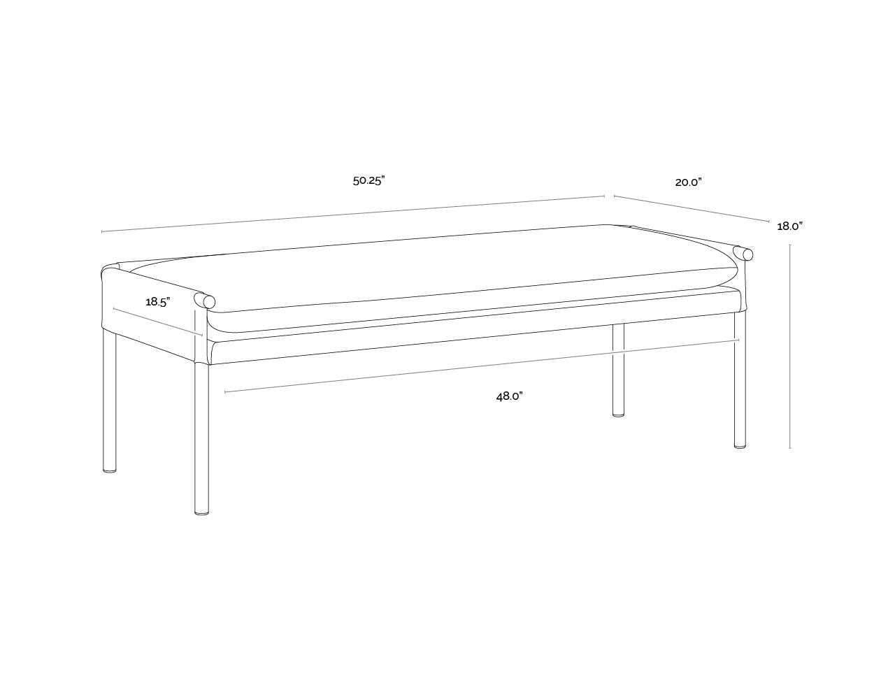 Bellevue Bench - Bravo Cream