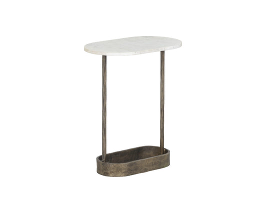 Eden End Table - White Marble
