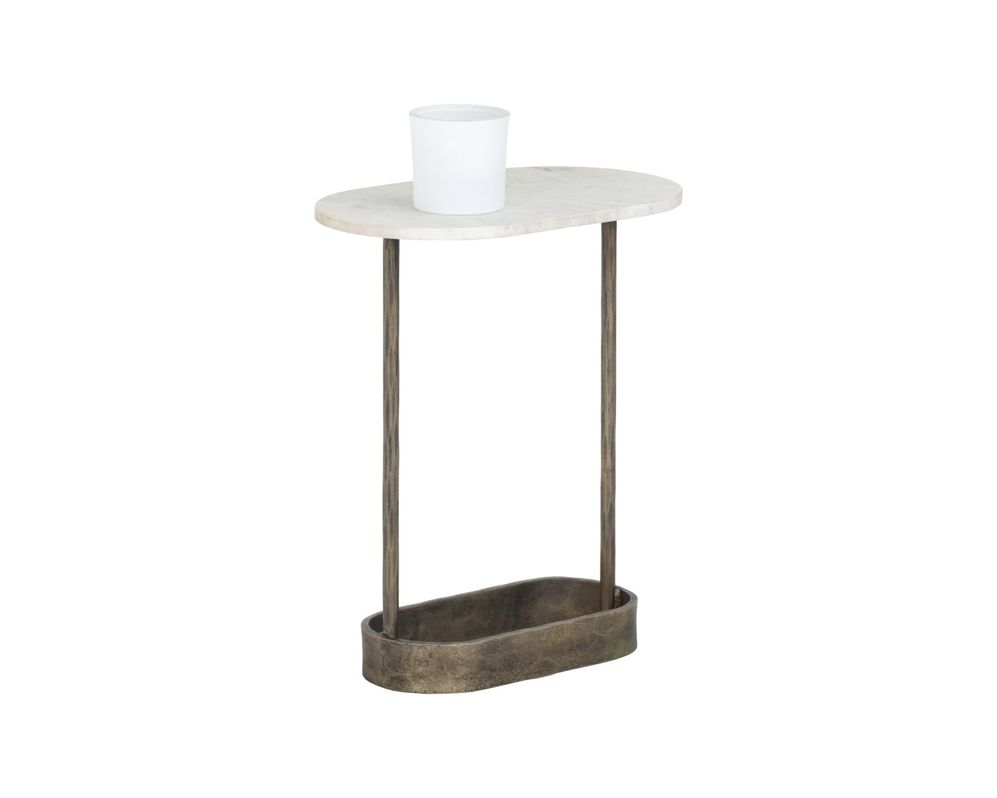 Eden End Table - White Marble