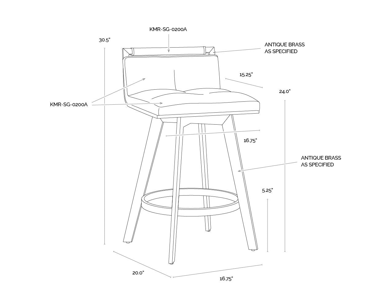 Arizona Swivel Barstool - Castillo Black
