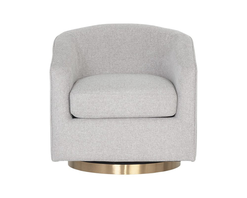 Hazel Swivel Lounge Chair - Gold - Belfast Heather Grey