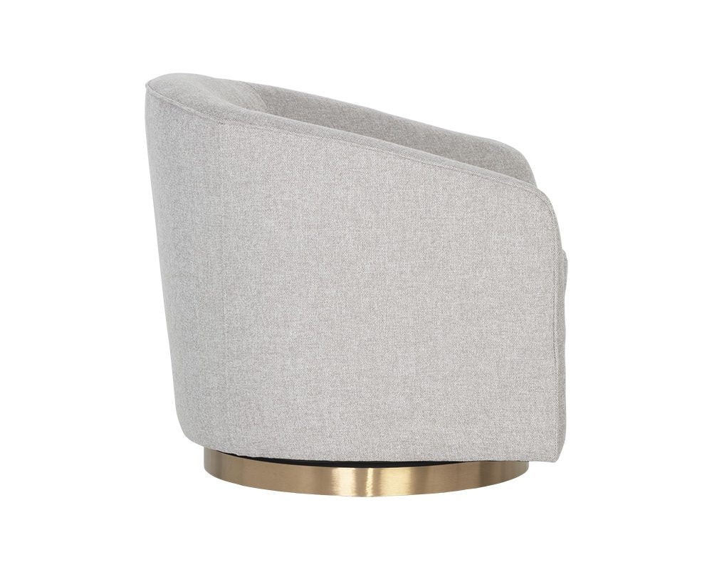 Hazel Swivel Lounge Chair - Gold - Belfast Heather Grey