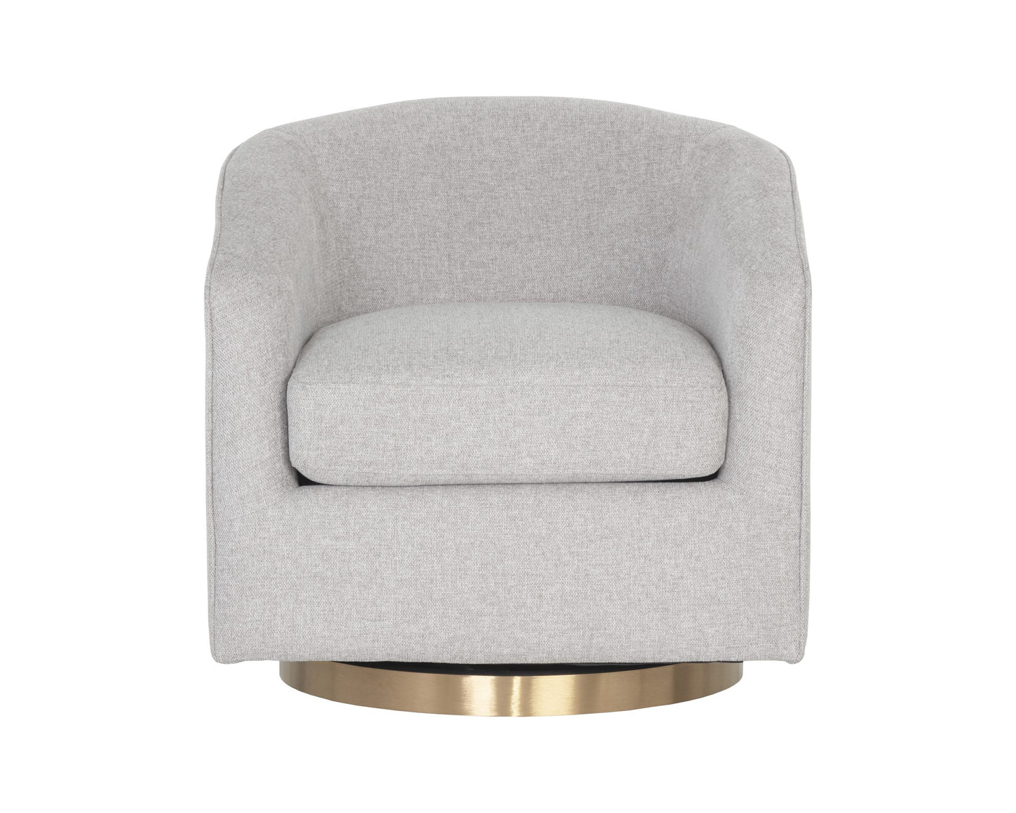 Hazel Swivel Lounge Chair - Gold - Belfast Heather Grey