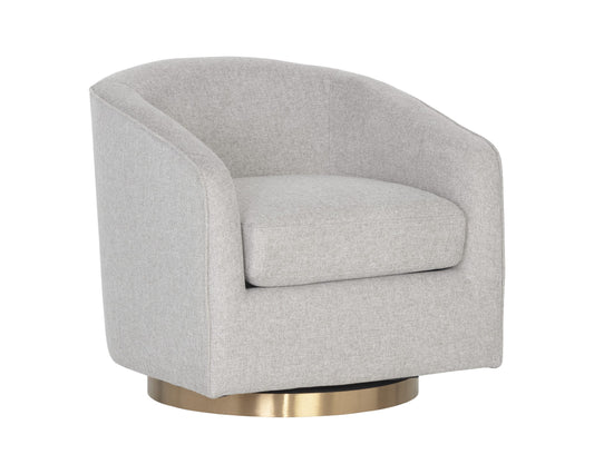 Hazel Swivel Lounge Chair - Gold - Belfast Heather Grey